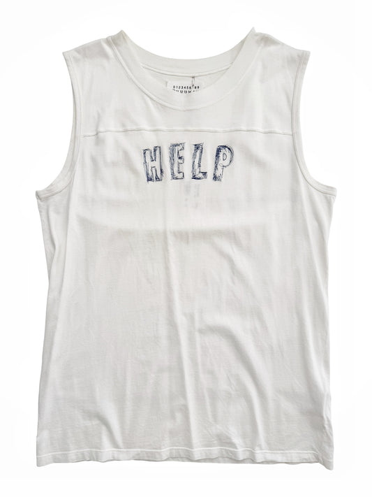 2006 Sleeveless Help Embroidery Tank Top