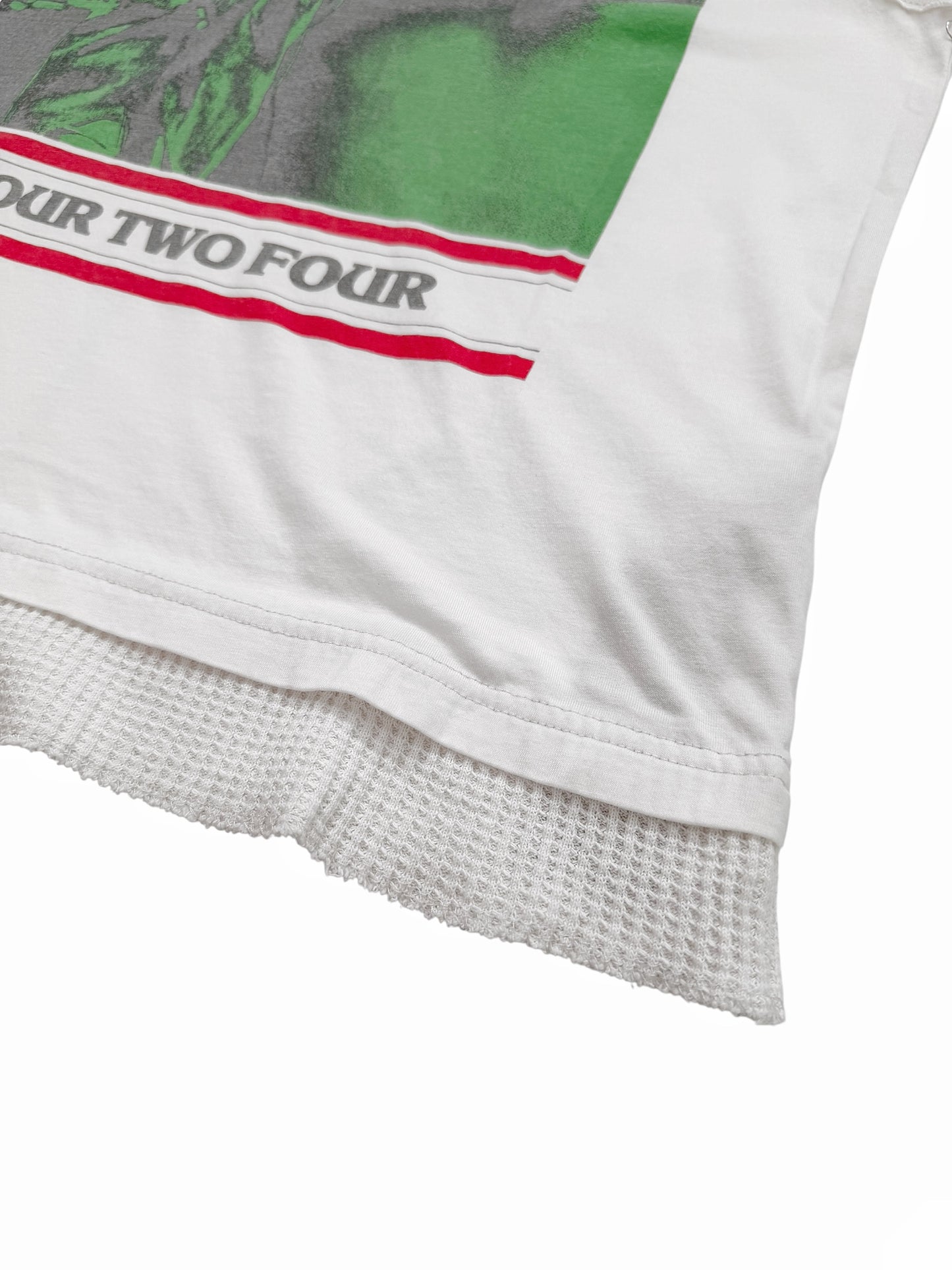 Green Graphic Bob Marley Layered Thermal Tank Tee