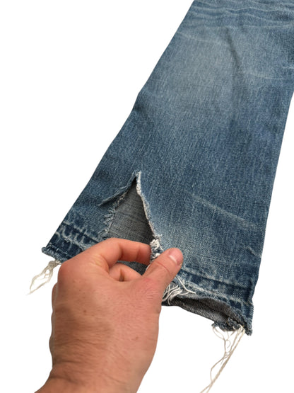 Distressed Blue Denim Jeans