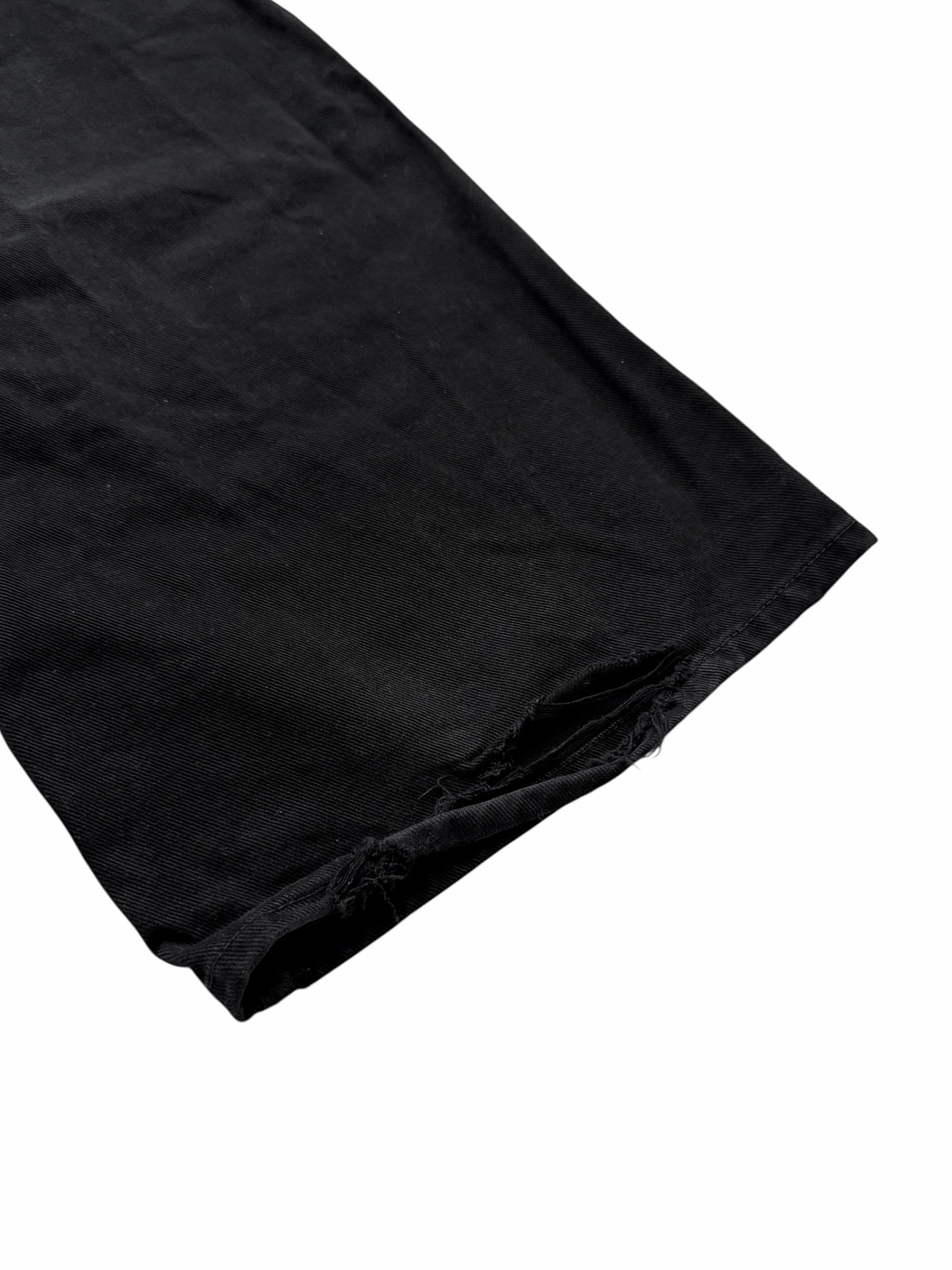 2024 Baggy Wide Leg Black Denim w Drawstring