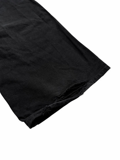 2024 Baggy Wide Leg Black Denim w Drawstring