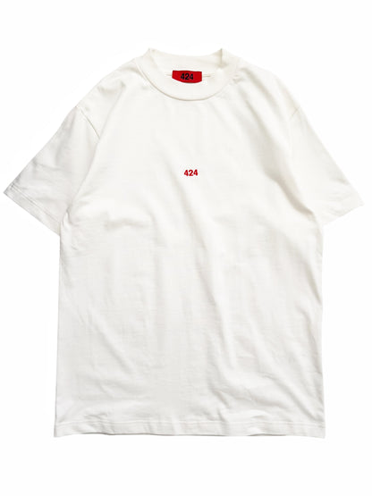 Center Embroidered Logo Heavy White Shirt