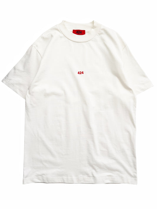 Center Embroidered Logo Heavy White Shirt