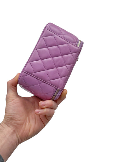 2022 Sheepskin Pink Pearl Chain Square Bag