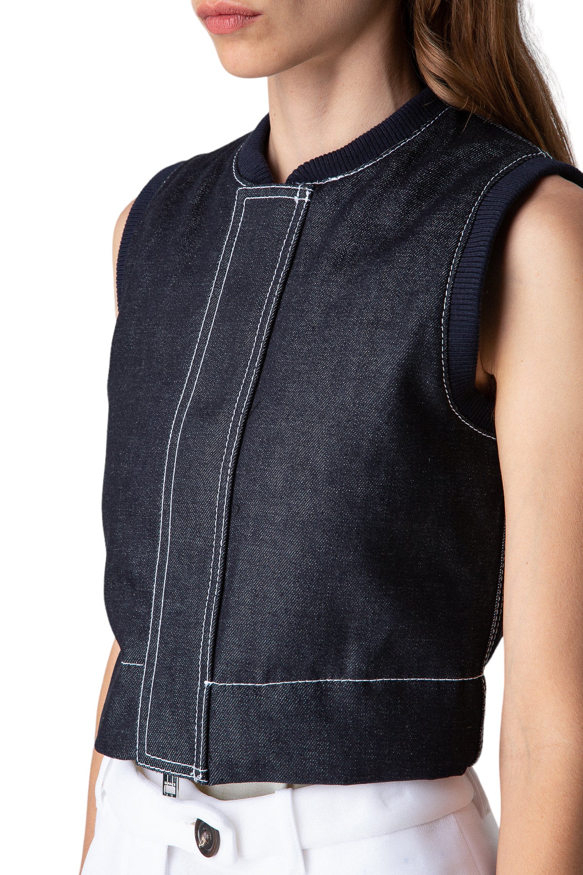 Denim Puffer Vest