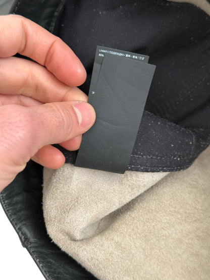 Leather Jeans Rub Distressed Pants