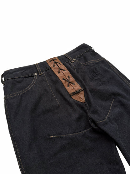 2002 Supercalifragilisticexpialidocious Lace Denim Flare Pants