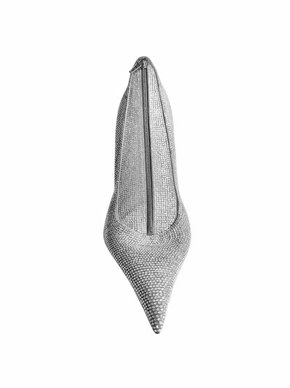 Rhinestone Knife Shoe Clutch Bag