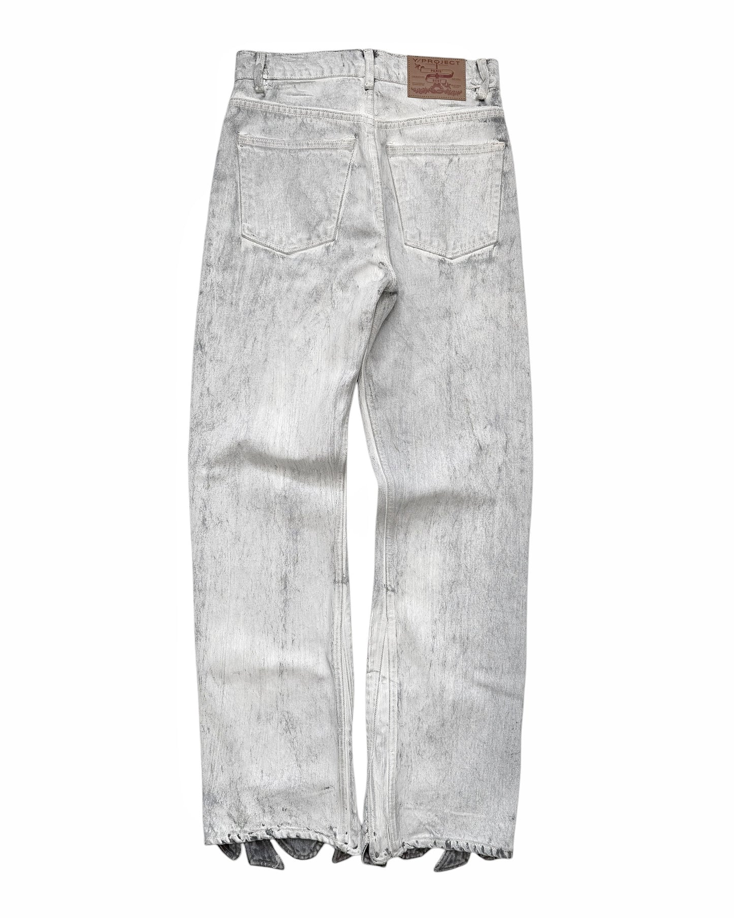 White Painted Tudor Hem Denim