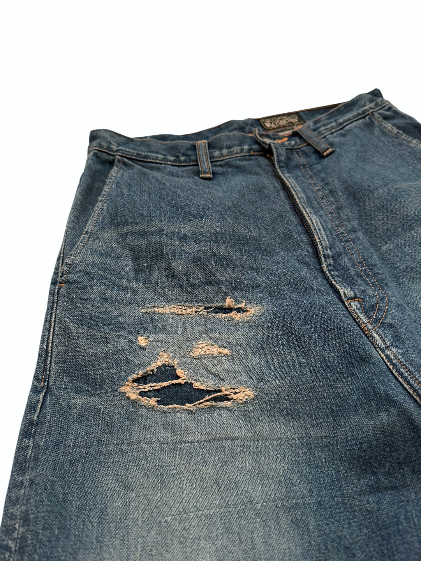 Katsuragi Boro Patchwork Kountry Baggy Denim