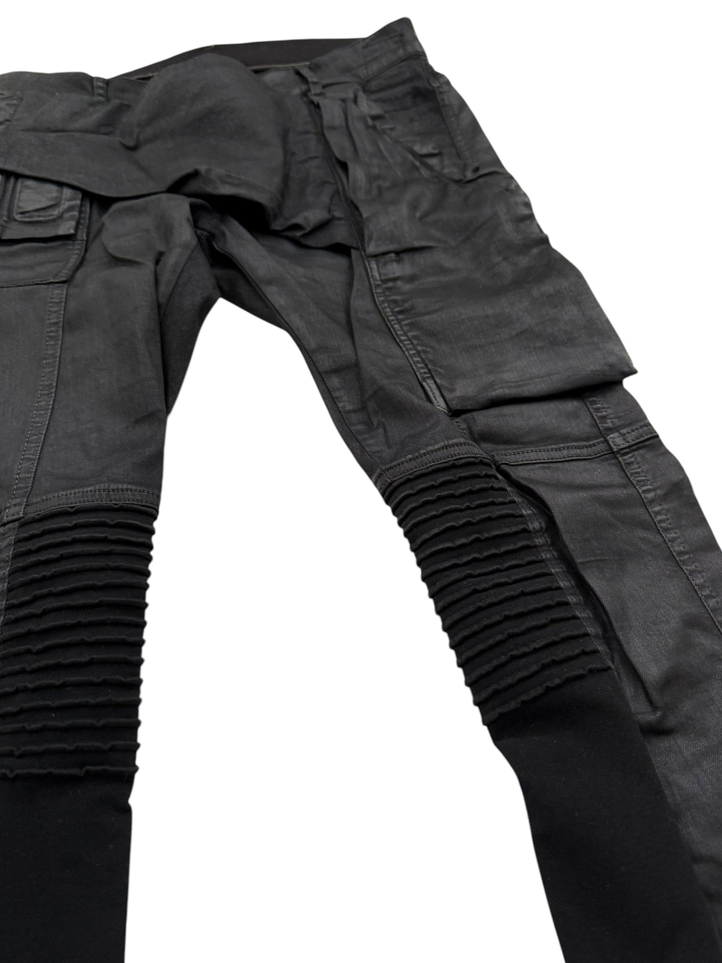 Black Waxed Memphis Biker Denim