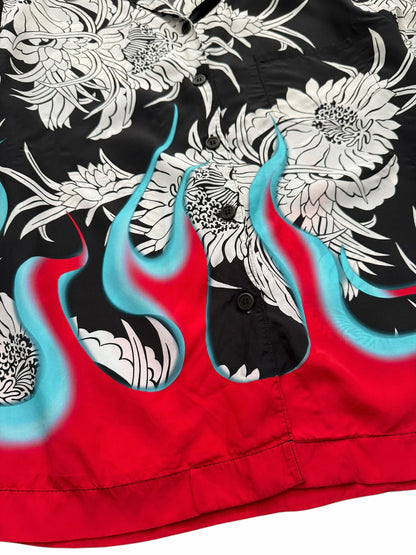 2018 Sample Viscose Flame Hawaiian Camp Shirt