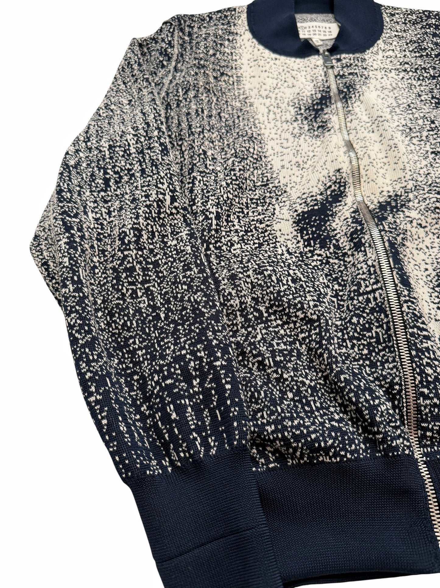 2017 Pointillism Face Knit Bomber Jacket