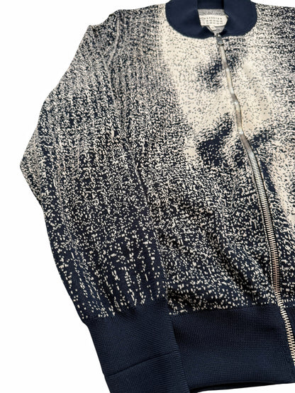 2017 Pointillism Face Knit Bomber Jacket