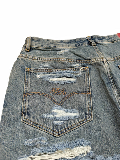 Distressed Big Daddy Baggy Denim Jeans