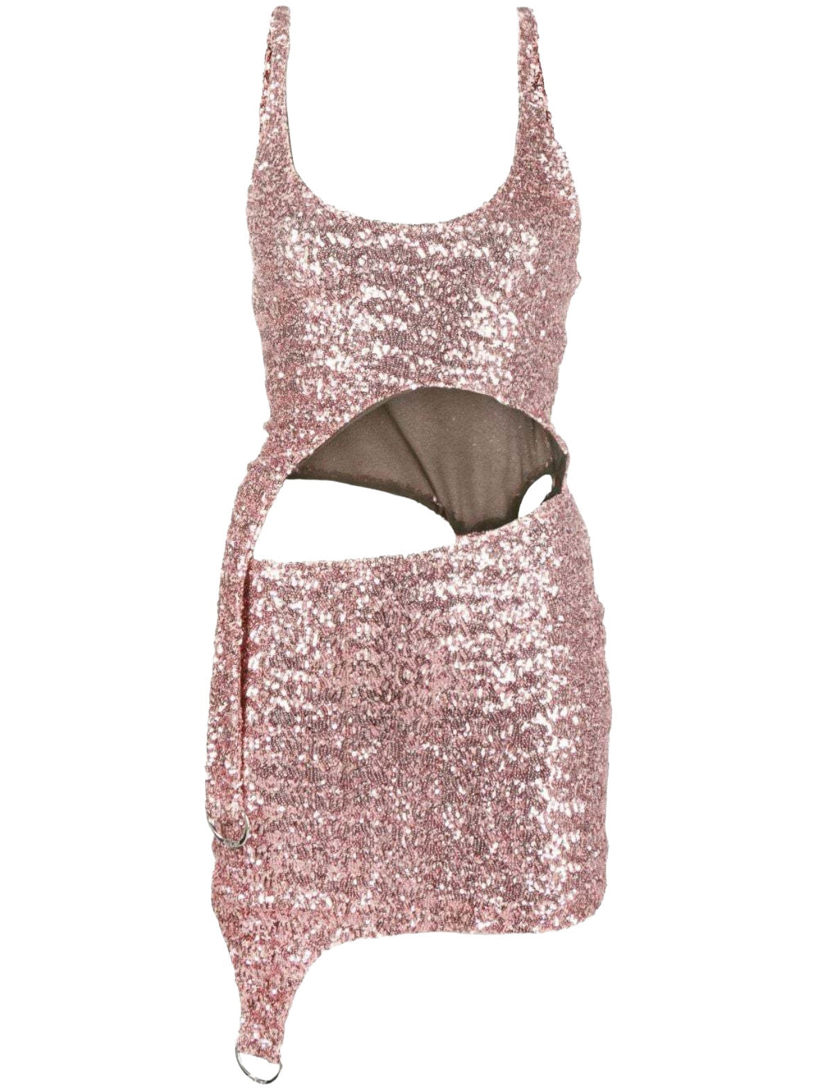 Asymmetric Sequin Hole Dress