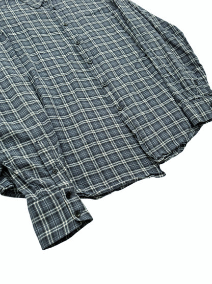 Asymmetric Sized Plaid Flannel Shirt