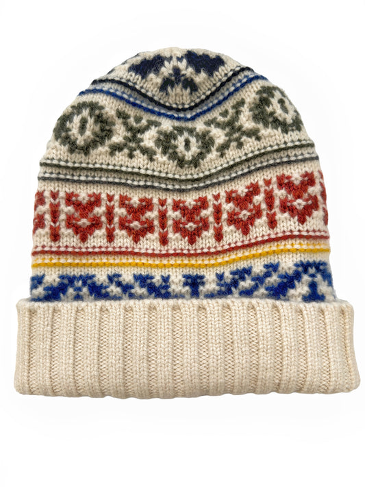Intarsia 100% Cashmere Beanie