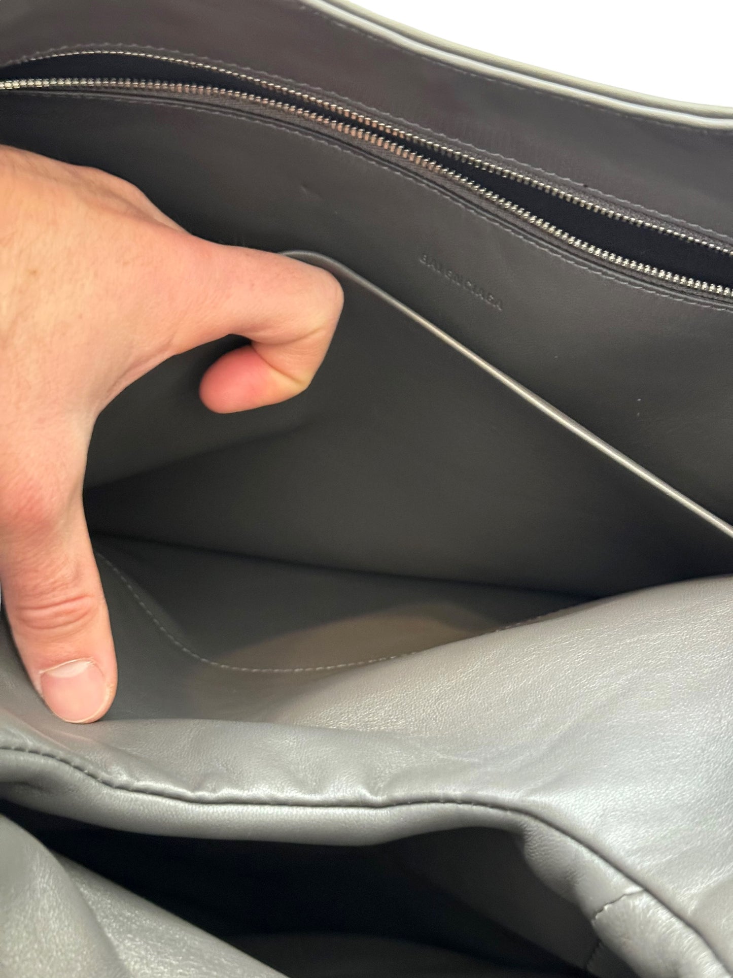 Grey Glove Leather Bag