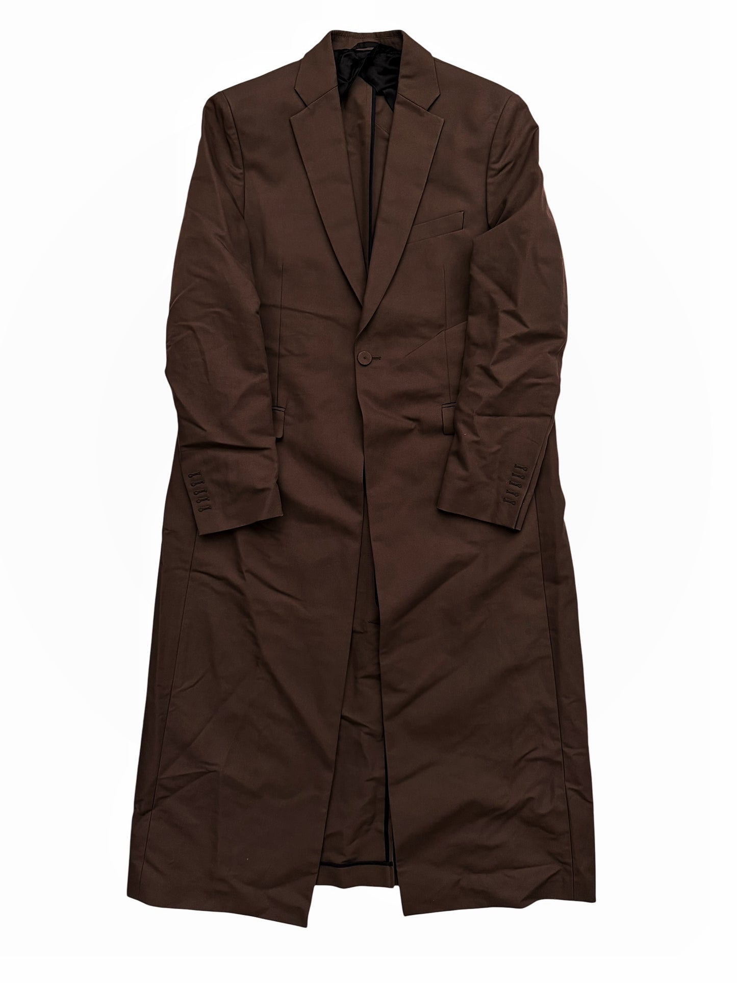 Brown Cotton Floor Maxi Coat
