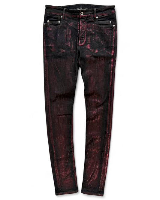 Bruise Tyrone Cut Wax Foil Denim Jeans