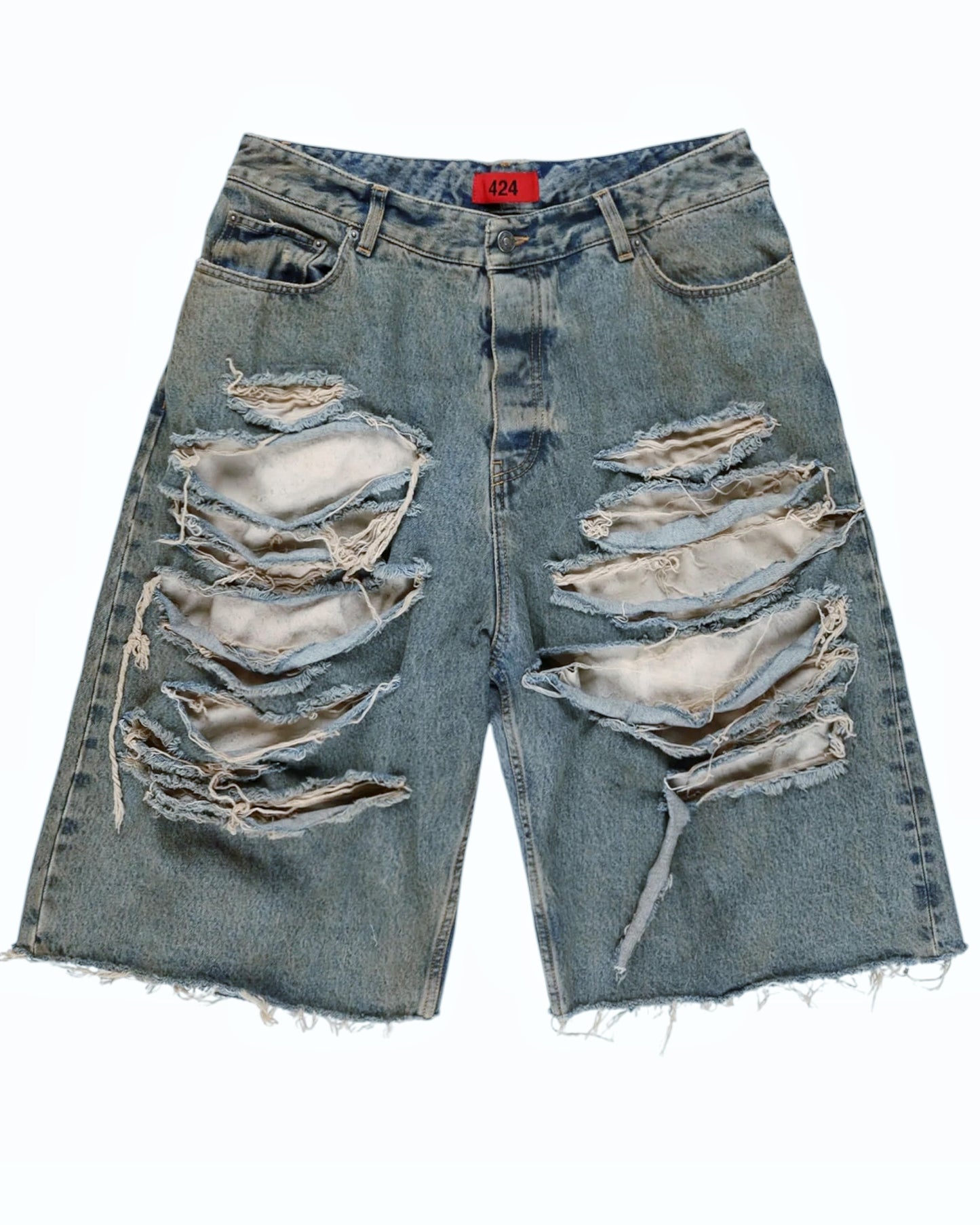 Big Daddy Baggy Denim Shred Jean Shorts