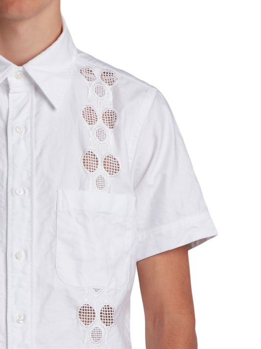 Embroidered Mesh Racket Shirt