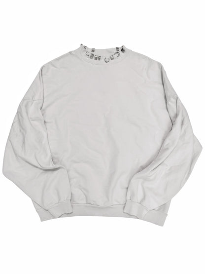 Pierced Metal Crewneck Sweatshirt