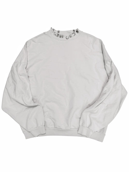 Pierced Metal Crewneck Sweatshirt