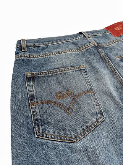 Blue 5 Pocket Denim Jeans Pants
