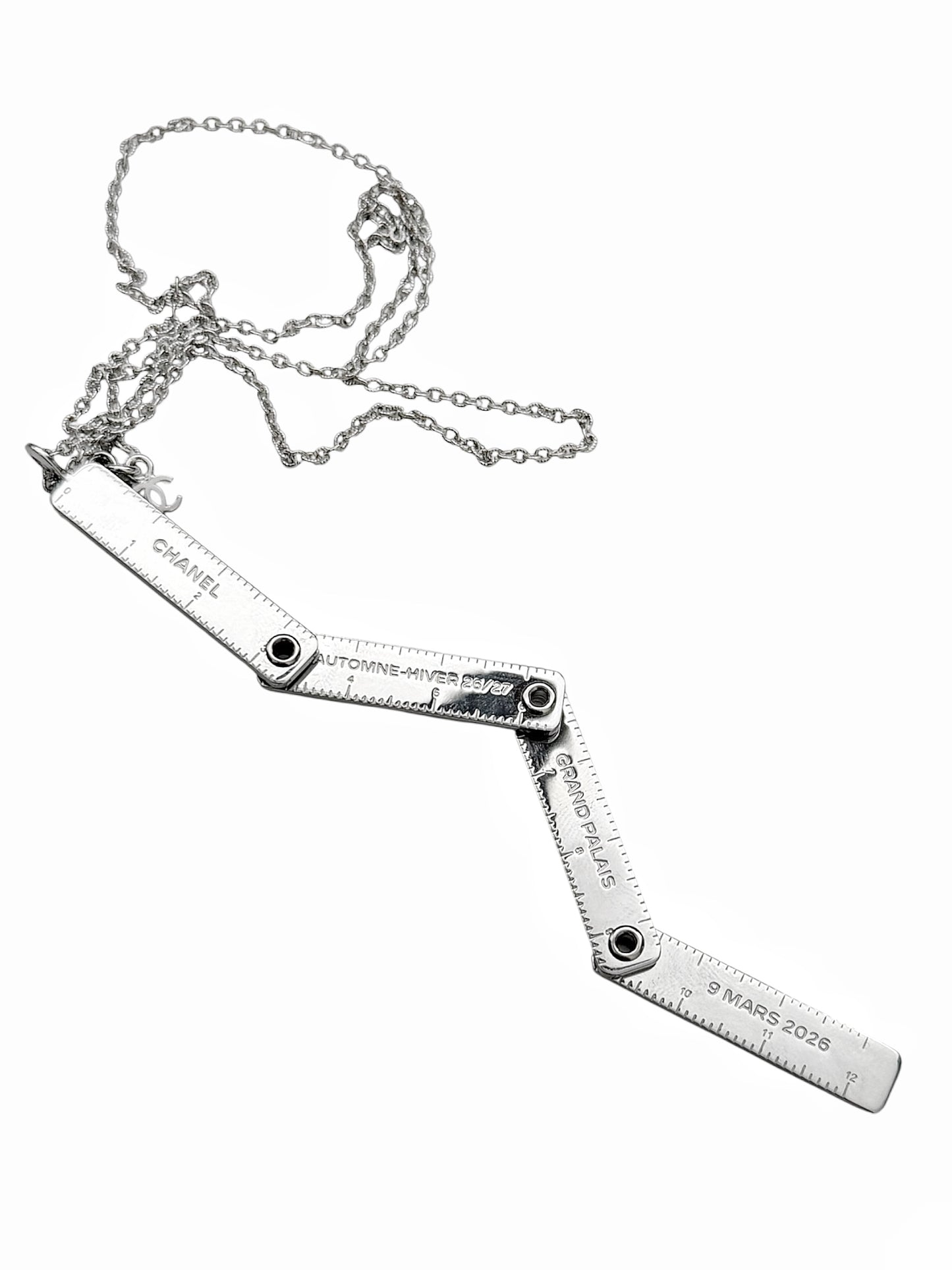 2026 VIP Atelier Folding Ruler Silver Necklace