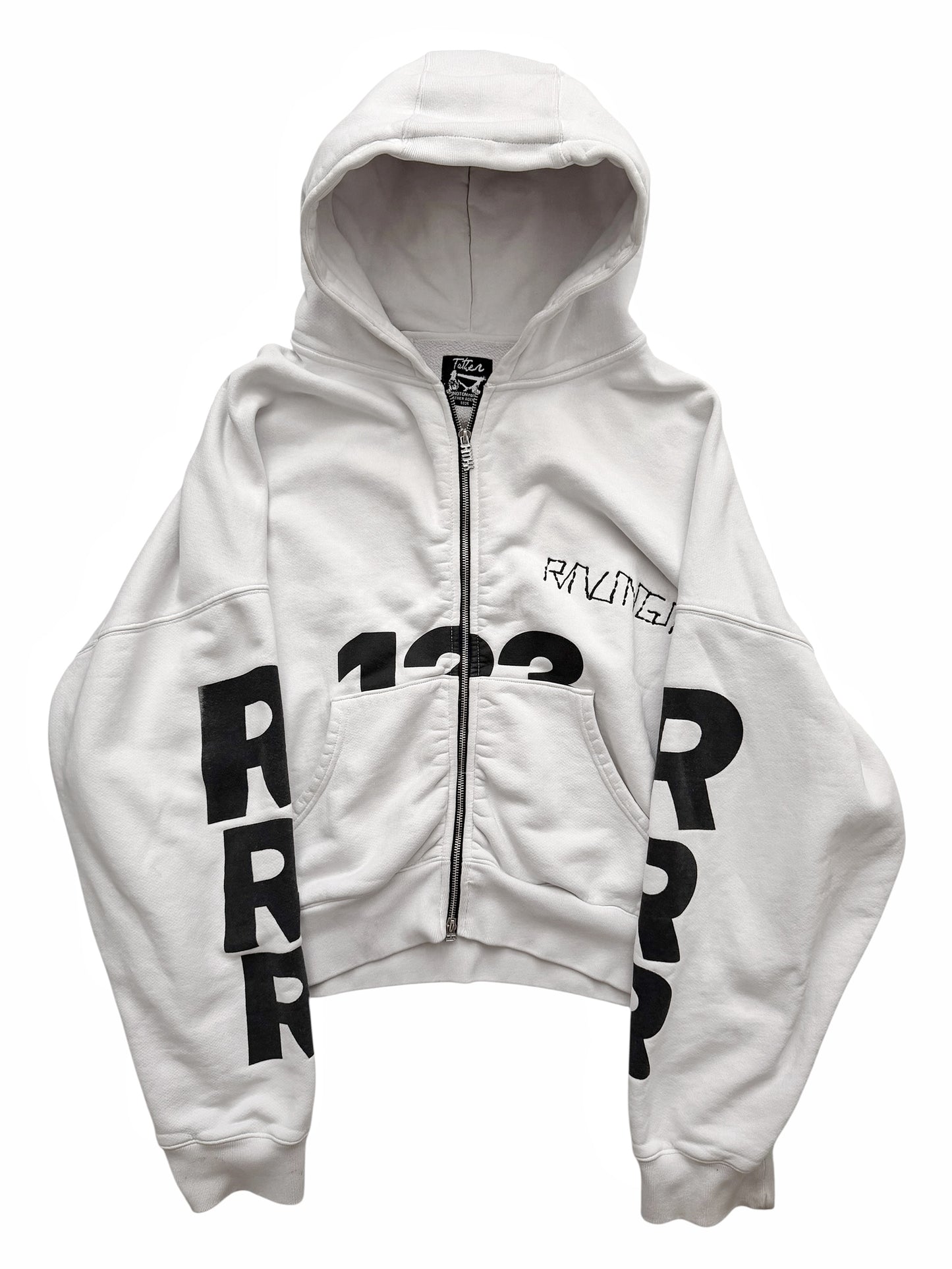 Heavy Zip Logo Cropped Hoodie