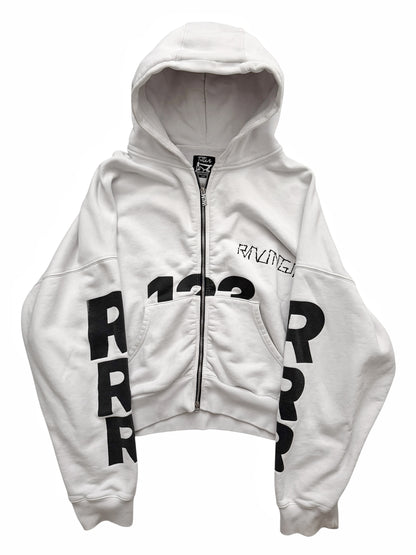 Heavy Zip Logo Cropped Hoodie