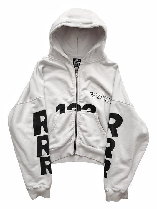 Heavy Zip Logo Cropped Hoodie