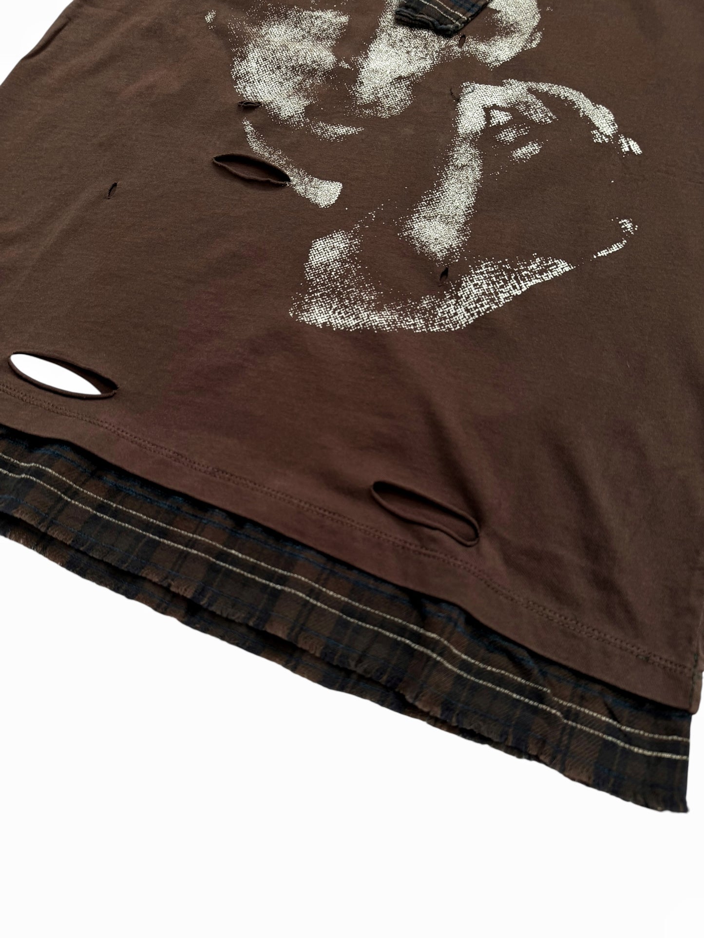 Dracula Print Vintage Distressed Layered Tank Tee