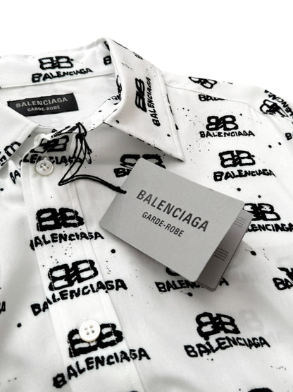 Viscose Allover Ink Blot Oversized Shirt