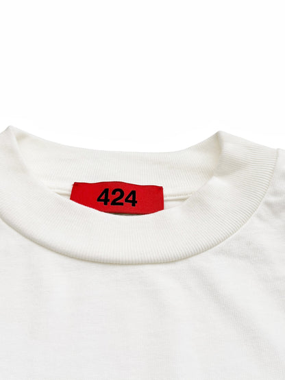 Center Embroidered Logo Heavy White Shirt
