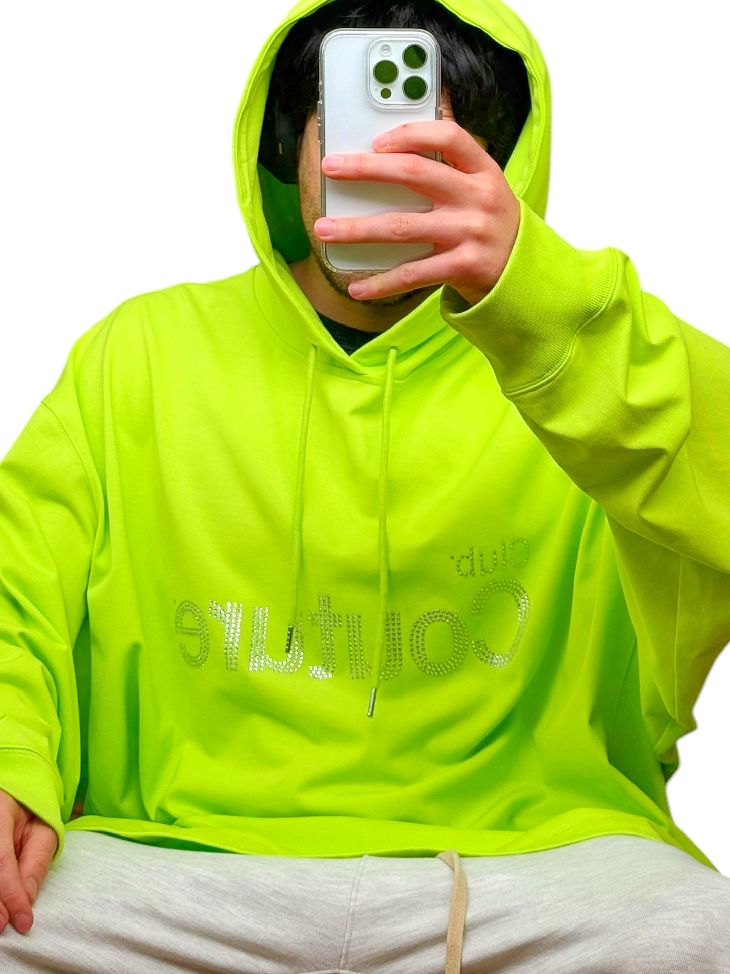 Club Couture Crystal Giant Green Hoodie