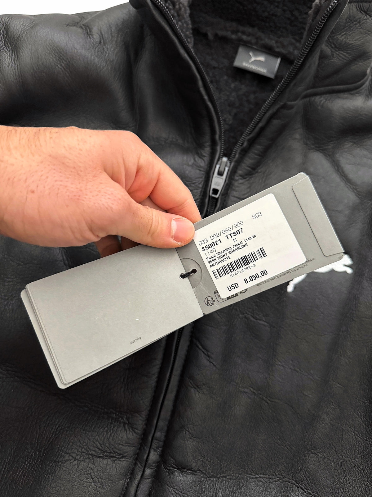 x Puma Leather Shearling Track Jacket