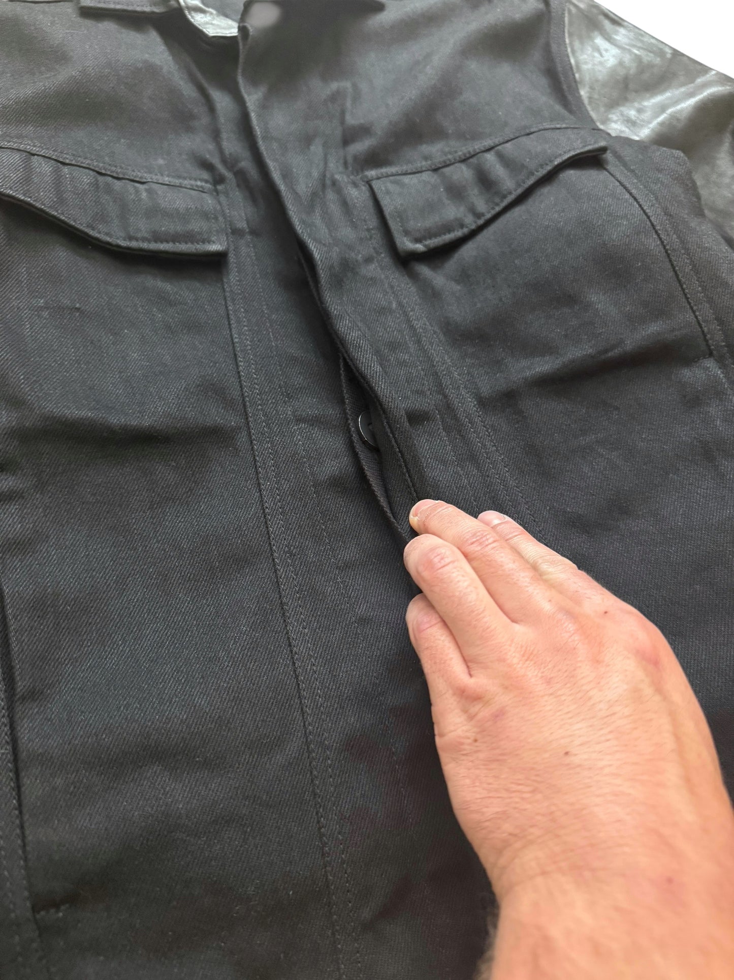 Tejana Horse Leather Trucker Parachute Jacket