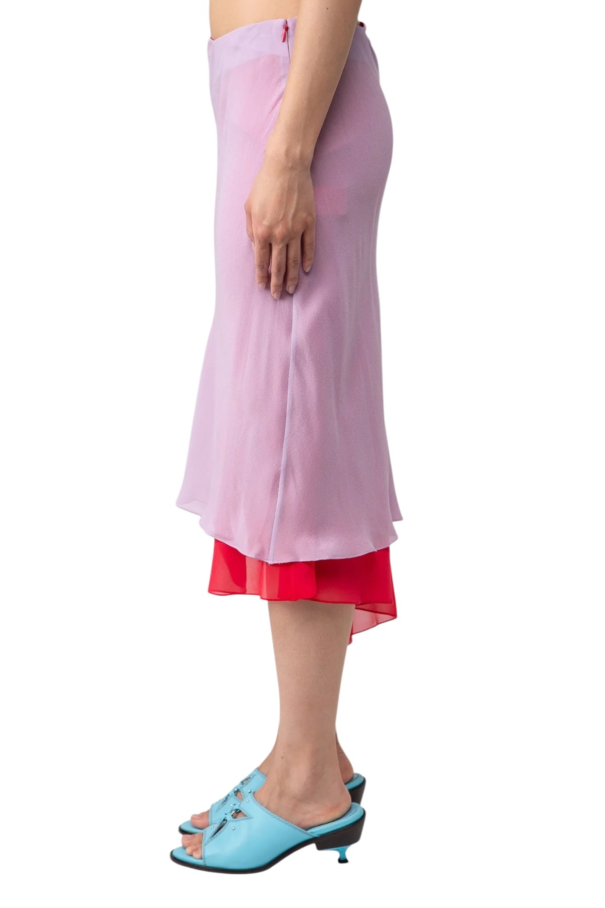 Mirka Silk Skirt Pink Red