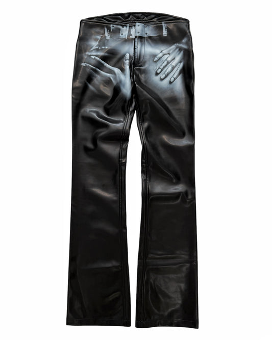 Airbrushed Grope Vegan Leather Pants