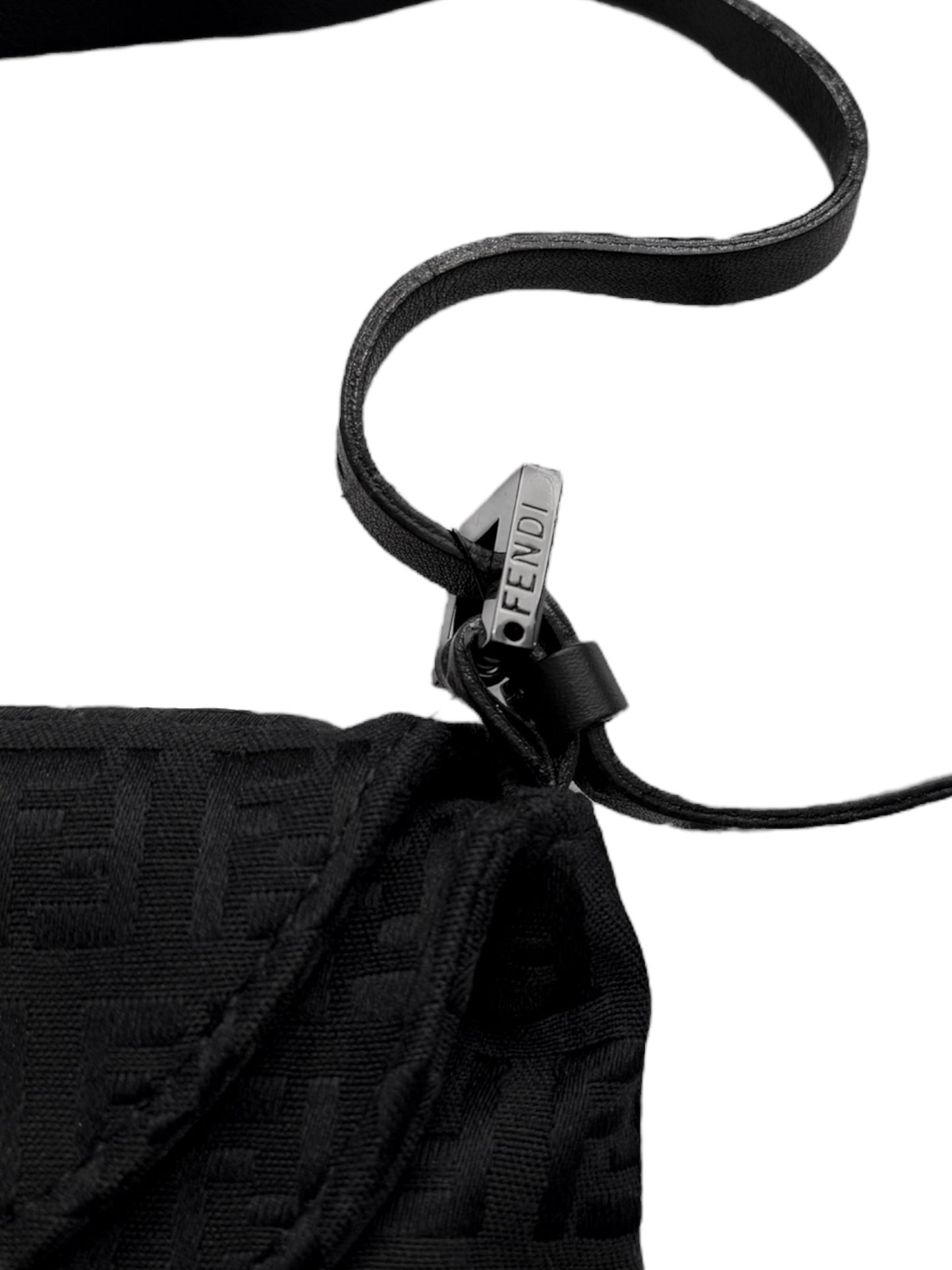 Black Zucchino Baguette Double Flap Hobo Bag