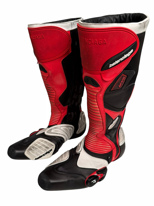 2023 Oversized Biker Motorcycle Boots High Red