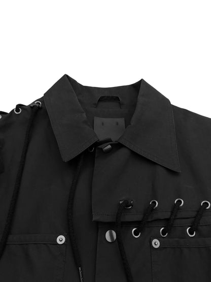 Laced Rope Paneled Work Jacket