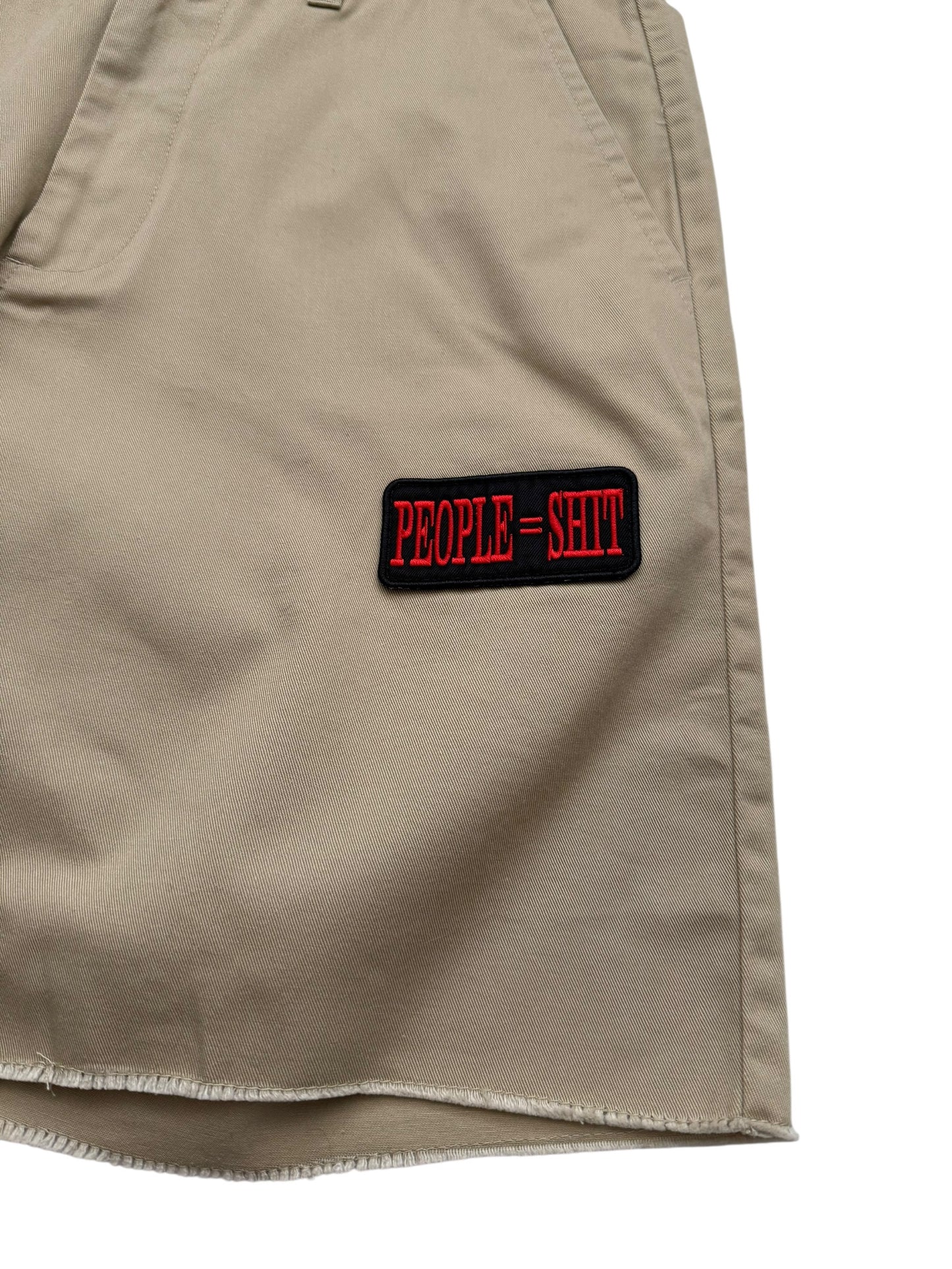 People = Shit Khaki Cut Off Shorts