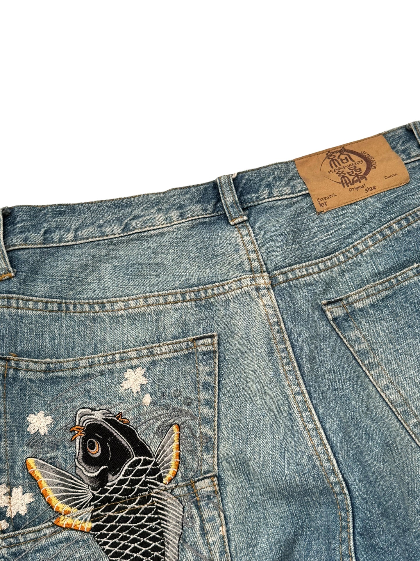 Koi Fish Multi-Pocket Denim