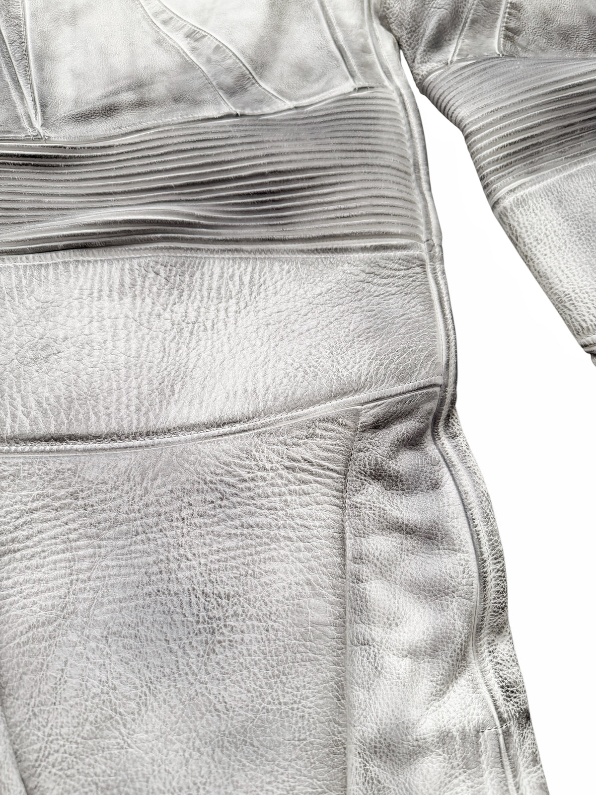 Mud Show White Leather Biker Pants
