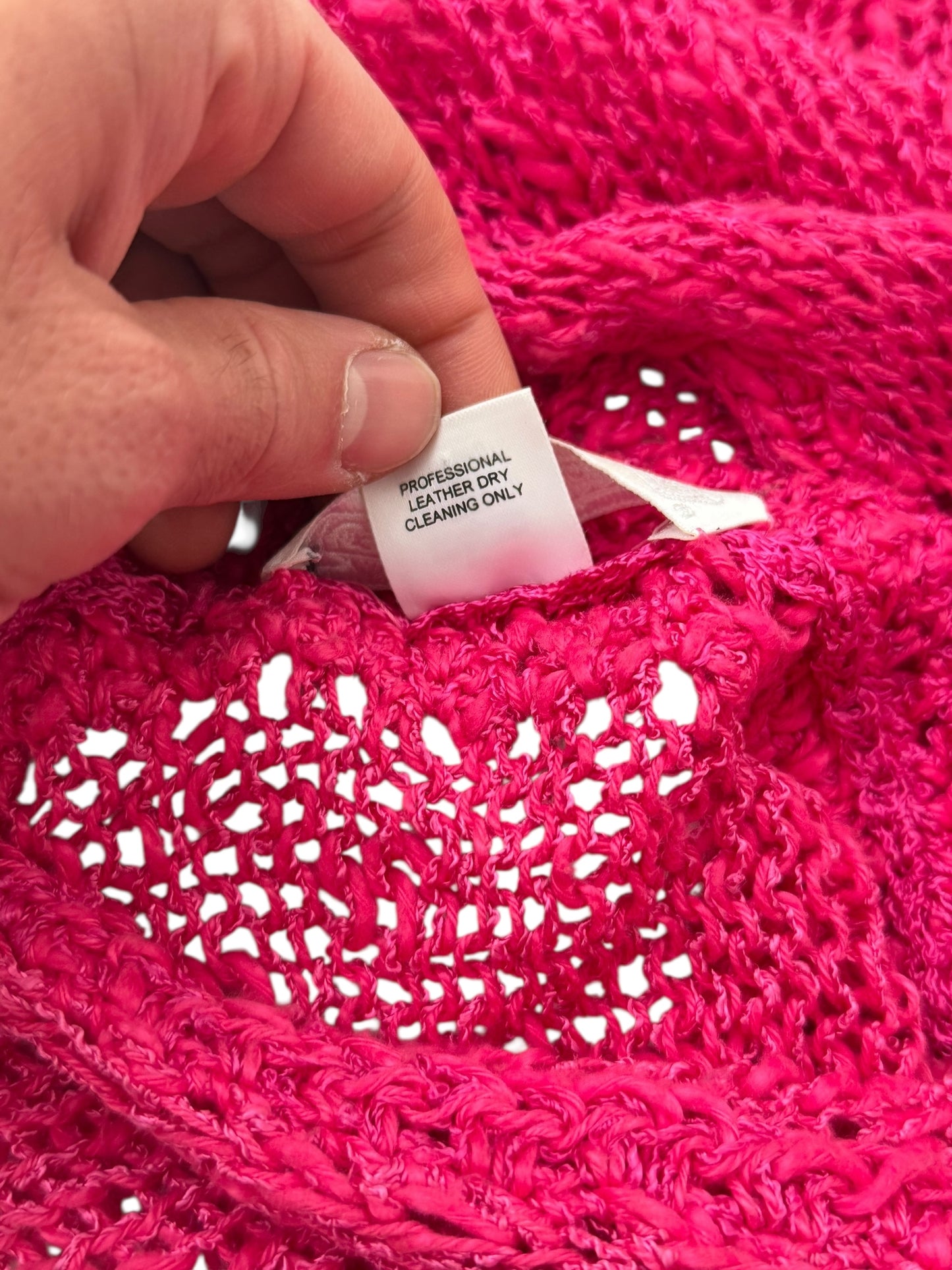 6 Cross Pink Knit Shawl/Cape Scarf