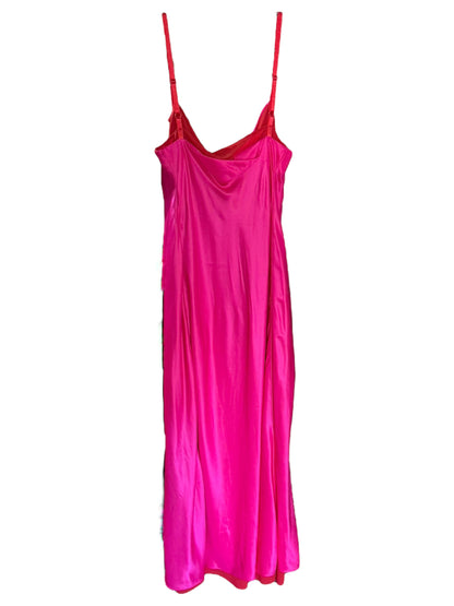 Satin Silk Layer Pink Red Dress